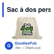 Sac à dos personnalisable en coton avec logo - PromoNaturel - Miniature 1