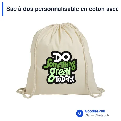 Sac à dos personnalisable en coton avec logo - PromoNaturel