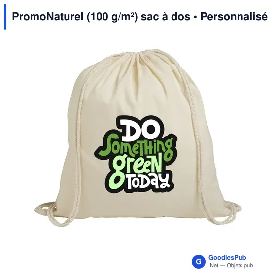 Sac à dos personnalisable en coton avec logo - PromoNaturel - Image 1