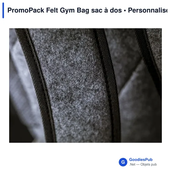 Sac à dos personnalisable PromoPack Felt Gym Bag avec logo - Image 5