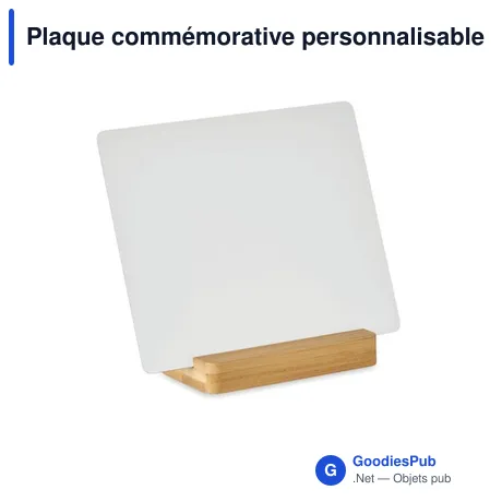 Plaque commémorative personnalisable en aluminium avec logo