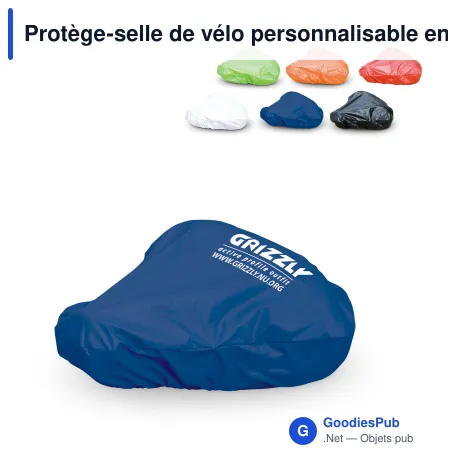 Protège-selle de vélo personnalisable en polyester avec logo - Color