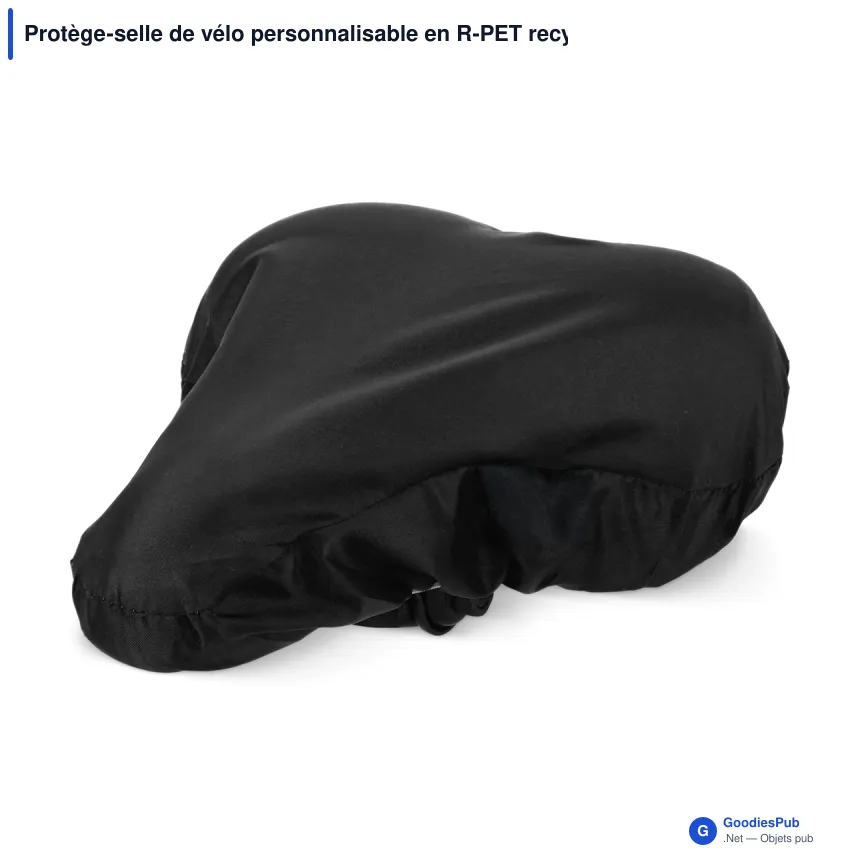Protège-selle de vélo personnalisable en R-PET recyclé avec logo - Eco - Image 2