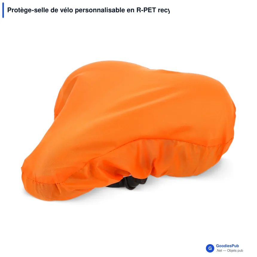 Protège-selle de vélo personnalisable en R-PET recyclé avec logo - Eco - Image 3