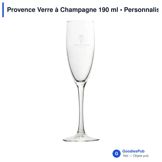 Verre à Champagne personnalisable Provence - Logo sur demande - Image 2