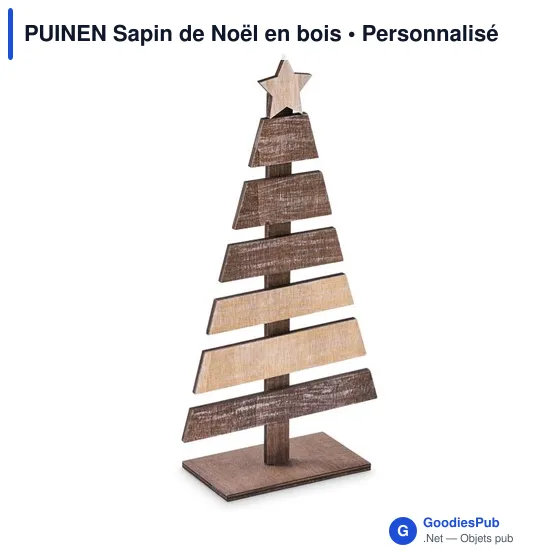 Sapin de Noël en bois personnalisable avec logo - PUINEN - Image 1