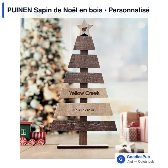 Sapin de Noël en bois personnalisable avec logo - PUINEN - Image 2
