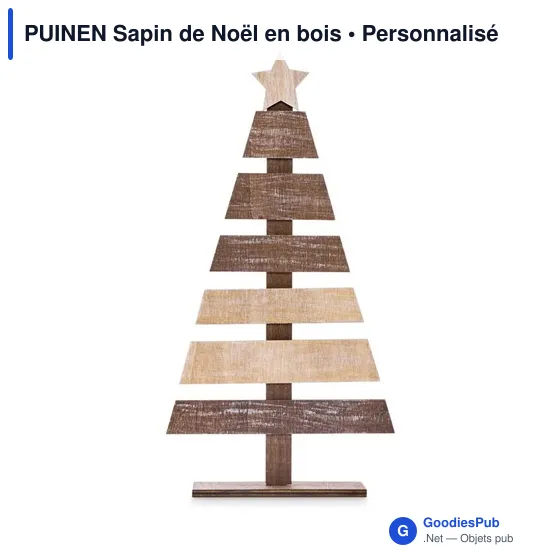 Sapin de Noël en bois personnalisable avec logo - PUINEN - Image 3