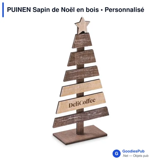Sapin de Noël en bois personnalisable avec logo - PUINEN - Image 4