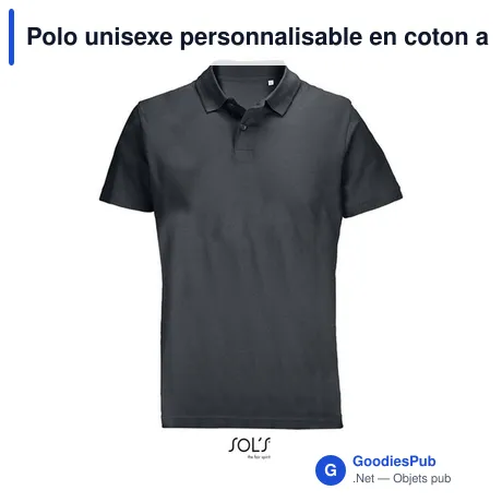 Polo unisexe personnalisable en coton avec logo - PULSE