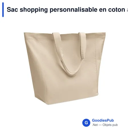 Sac shopping personnalisable en coton avec logo - modèle PURI