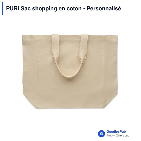 Sac shopping personnalisable en coton avec logo - modèle PURI - Image 2