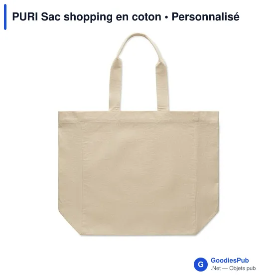 Sac shopping personnalisable en coton avec logo - modèle PURI - Image 3