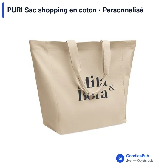 Sac shopping personnalisable en coton avec logo - modèle PURI - Image 4