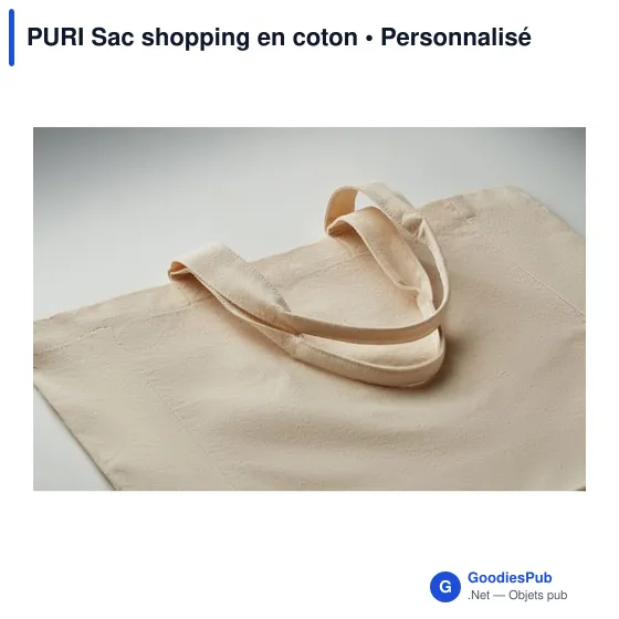 Sac shopping personnalisable en coton avec logo - modèle PURI - Image 5