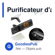 Purificateur d'air personnalisable pour voiture avec logo - Compact - Miniature 1