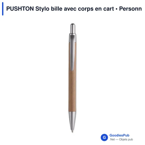 PUSHTON Stylo bille avec corps en cart - Image 1
