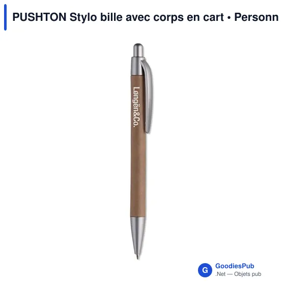 PUSHTON Stylo bille avec corps en cart - Image 3