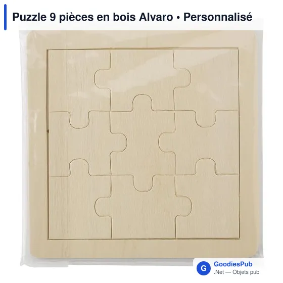 Puzzle 9 pièces en bois Alvaro - Image 1