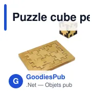 Puzzle cube personnalisable en bois avec logo - Casse-tête bois clair - Miniature 1