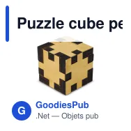 Puzzle cube personnalisable en bois avec logo - Casse-tête bois clair - Miniature 2