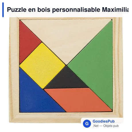 Puzzle en bois personnalisable Maximilian avec logo