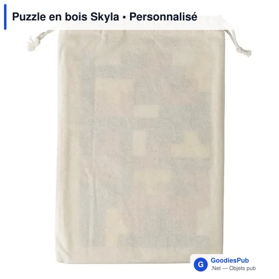 Puzzle en bois personnalisable Skyla avec logo - Image 1