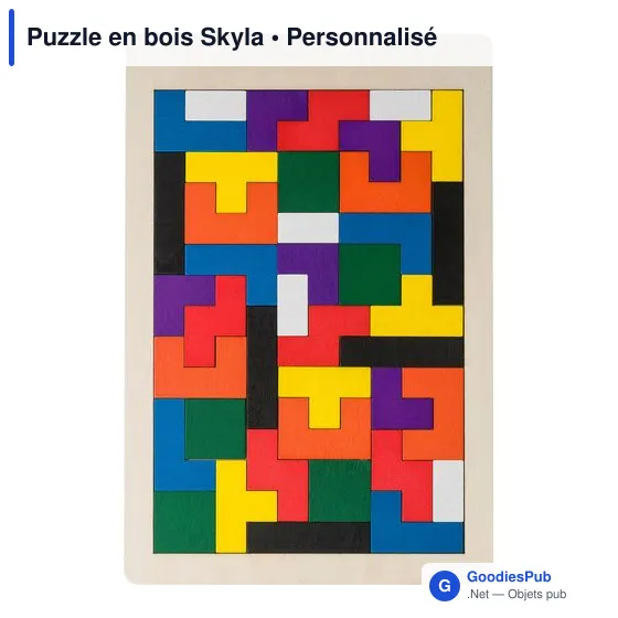 Puzzle en bois personnalisable Skyla avec logo - Image 2