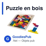 Puzzle en bois personnalisable Skyla avec logo - Miniature 3