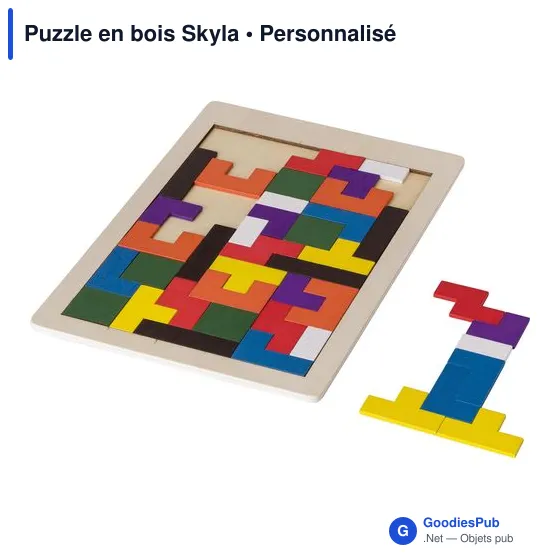 Puzzle en bois personnalisable Skyla avec logo - Image 3