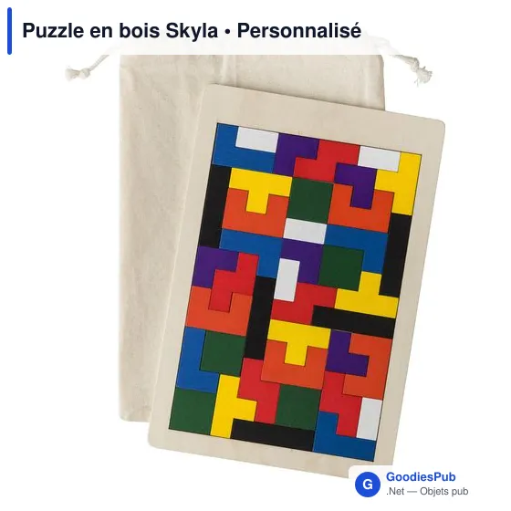 Puzzle en bois personnalisable Skyla avec logo - Image 4