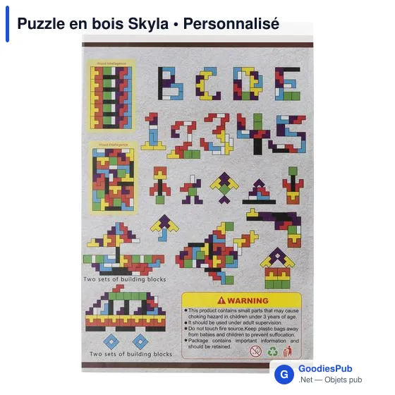 Puzzle en bois personnalisable Skyla avec logo - Image 5