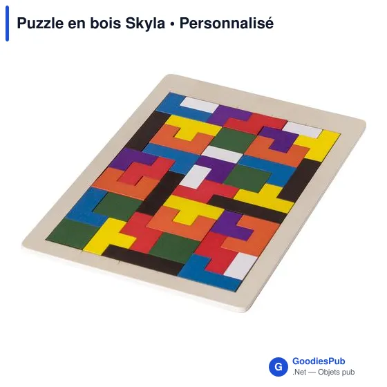 Puzzle en bois personnalisable Skyla avec logo - Image 6