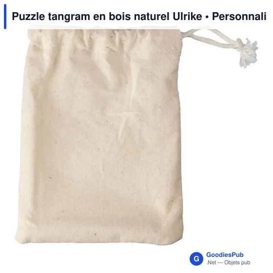 Puzzle tangram en bois naturel personnalisable avec logo - Ulrike - Image 1