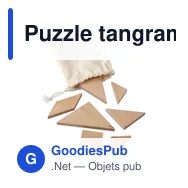 Puzzle tangram en bois naturel personnalisable avec logo - Ulrike - Miniature 2