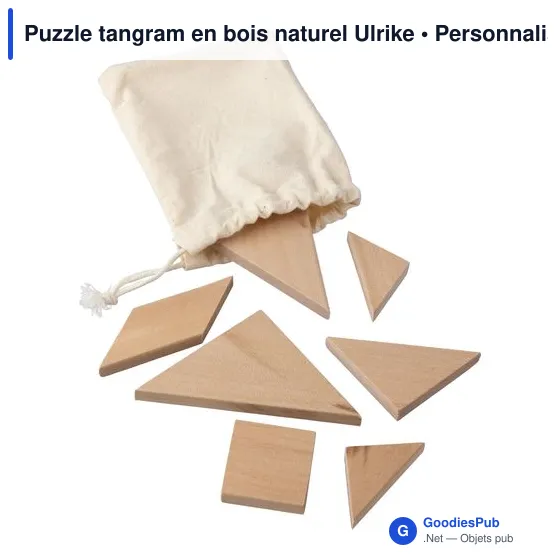 Puzzle tangram en bois naturel personnalisable avec logo - Ulrike - Image 2