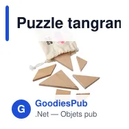 Puzzle tangram en bois naturel personnalisable avec logo - Ulrike - Miniature 3