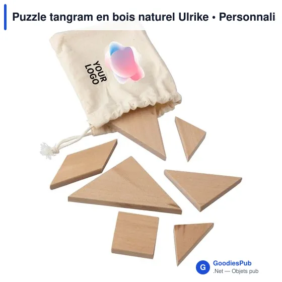 Puzzle tangram en bois naturel personnalisable avec logo - Ulrike - Image 3