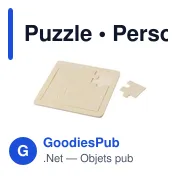 Puzzle en bois personnalisable avec logo - 9 pièces - Miniature 1