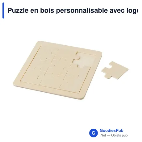 Puzzle en bois personnalisable avec logo - 9 pièces