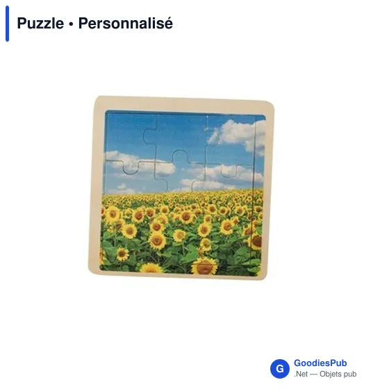 Puzzle en bois personnalisable avec logo - 9 pièces - Image 6