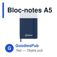 Bloc-notes A5 personnalisable avec logo - Quadra Notebook - Miniature 1