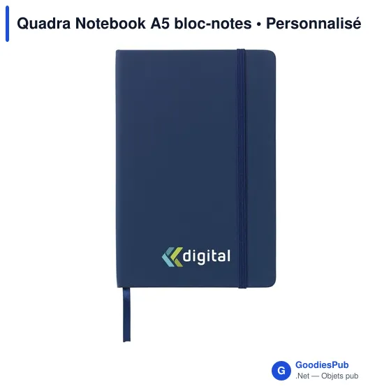 Bloc-notes A5 personnalisable avec logo - Quadra Notebook - Image 1