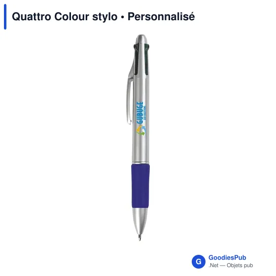 Stylo bille personnalisable Quattro Colour avec logo - Image 3