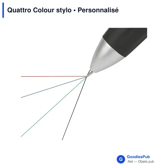 Stylo bille personnalisable Quattro Colour avec logo - Image 5