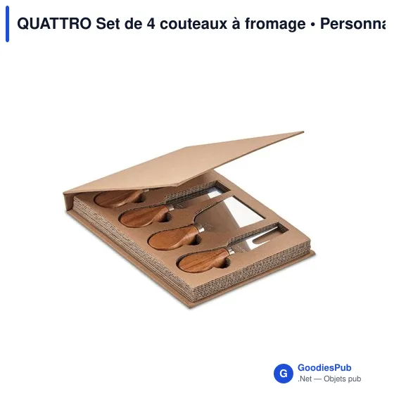 Set de 4 couteaux à fromage personnalisables avec logo - Image 2