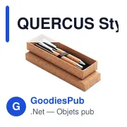 QUERCUS Stylo bille métal boîte liège - Miniature 1