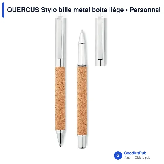QUERCUS Stylo bille métal boîte liège - Image 4