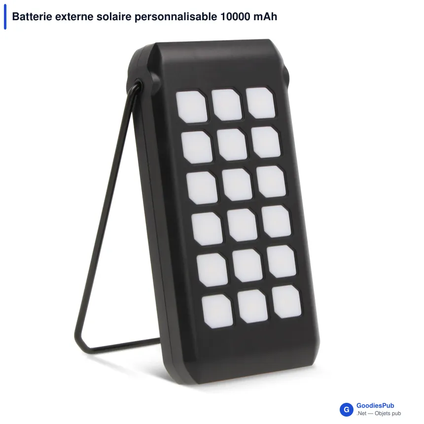 Batterie externe solaire personnalisable 10000 mAh avec logo - Quest - Image 2