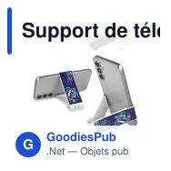 Support de téléphone personnalisable pliable et nomade avec logo - Bureau - Miniature 1